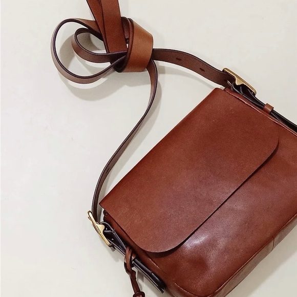 Handbags - fossil bag harper brown crossbody